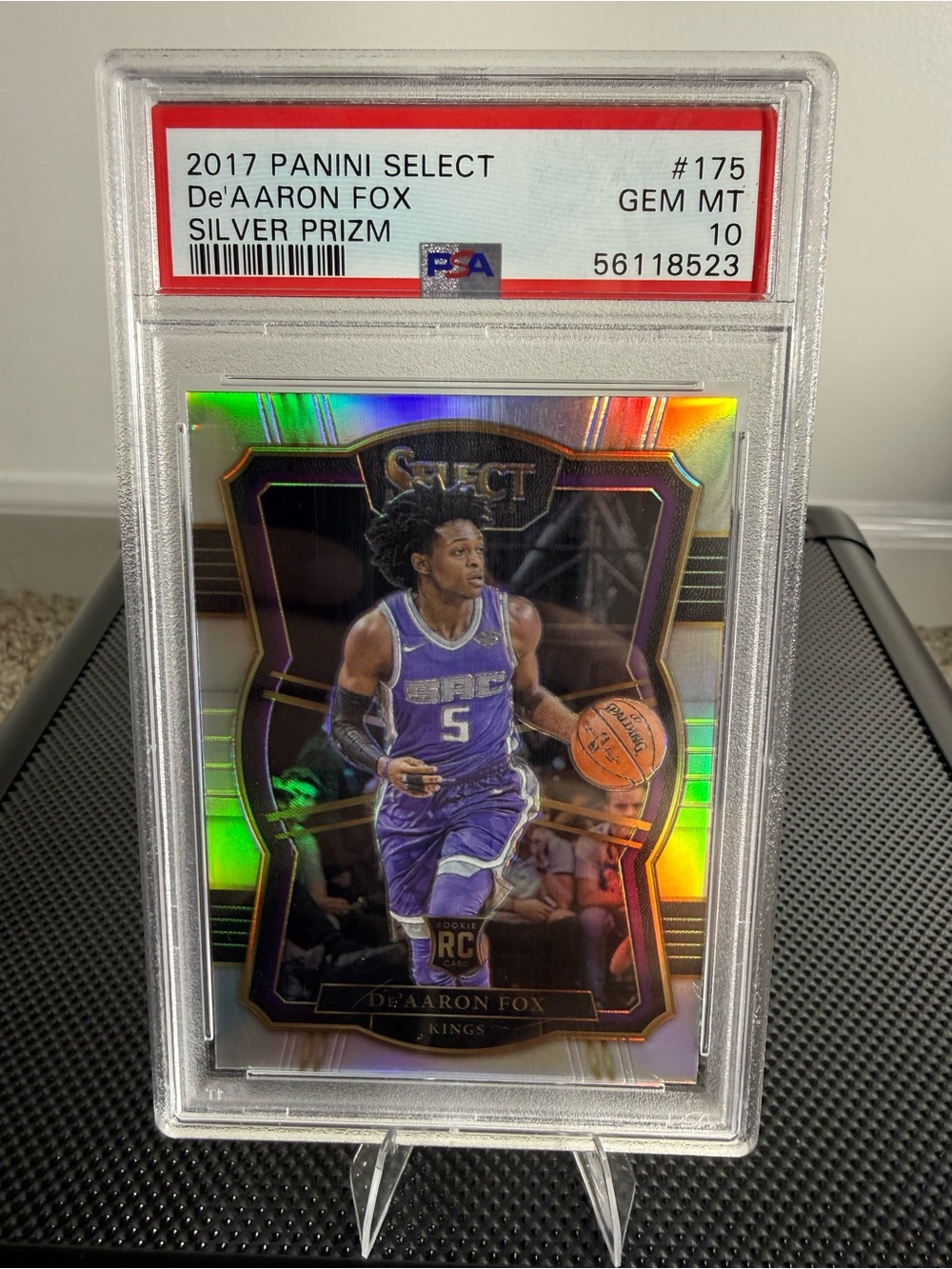 2017 Panini Select De'Aaron Fox Rookie Card - PSA 10